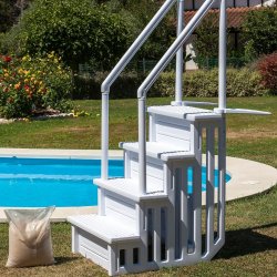 Trappe til Pool med 4 trin i kraftig Plast